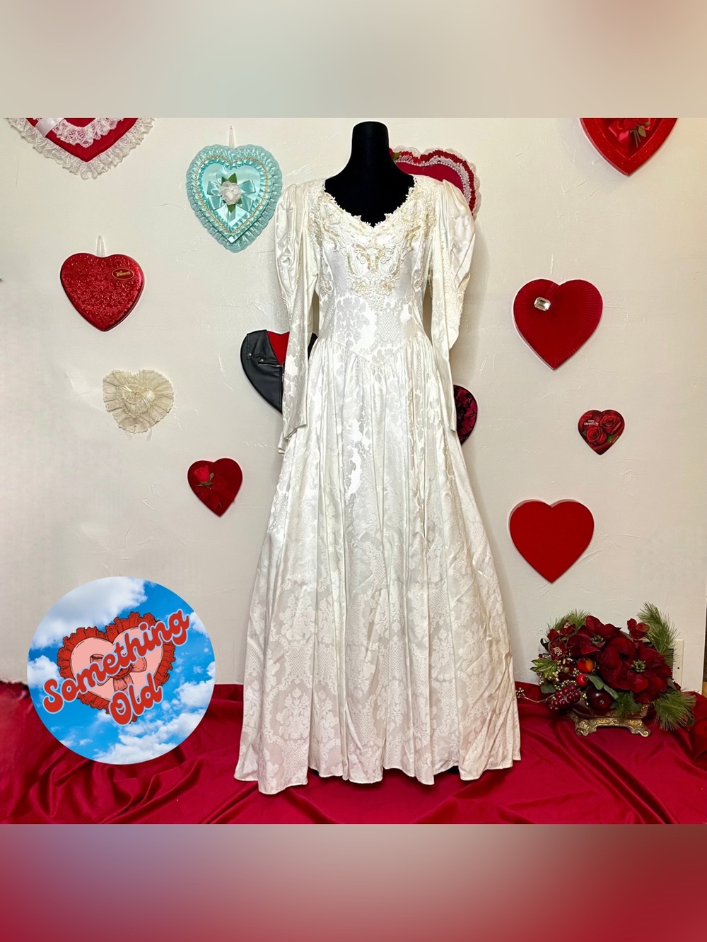 NWT JESSICA MCCLINTOCK IVORY SEQUIN JACQUARD LONG SLEEVE WEDDING GOWN SZ 11/12